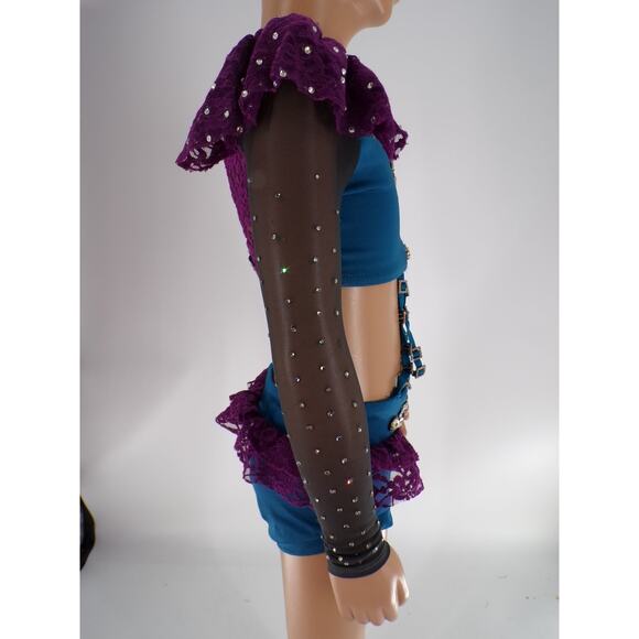 Dance Costume Reverence Small Child Teal Jazz Contemporary Long Sleeve Pageant - Picture 8 of 11